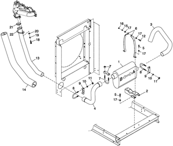 Exhaust System 2.4l G2 Diagram and Parts List for HT02524ANAX (6247931)(2011) Generac Generator