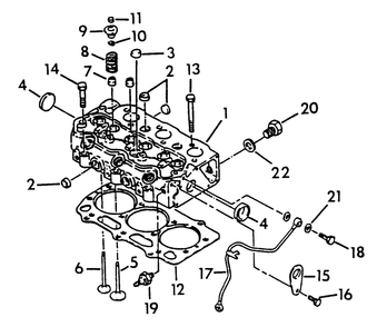 Cylinder Head Diagram and Parts List for 9055-1  Generac Generator