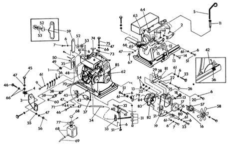 Common Engine Parts (Part 1) Diagram and Parts List for 9340-2  Generac Generator