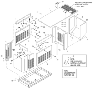 Standard Compartment Diagram and Parts List for 0047420 (3638011 - 3989689)(2004) Generac Generator