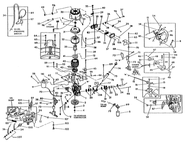 Gasoline Generator Diagram and Parts List for 0941-1  Generac Generator