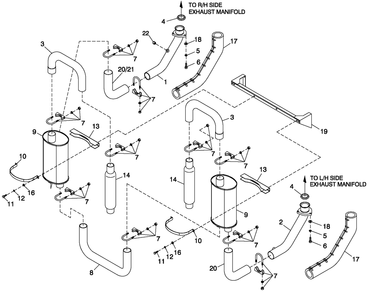 Muffler 5.4l/6.8l Cpl Exhaust C3 Diagram and Parts List for QT07068ANANA (5217447)(2008) Generac Generator
