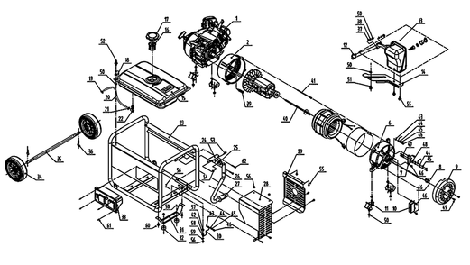 Part Location Diagram of 0H34080ST15 Generac Bracket;handle 3.25kw portable