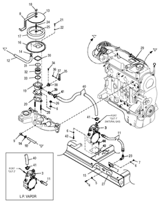 Fuel System Diagram and Parts List for 0050980 (0605V01554 - 1005V02703)(2005) Generac Generator