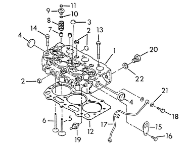 Cylinder Head Diagram and Parts List for 9343-0  Generac Generator