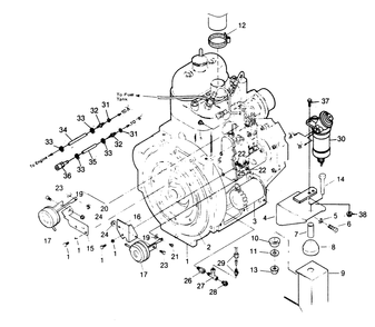 Engine Parts (Part 1) Diagram and Parts List for 1013-B  Generac Welder