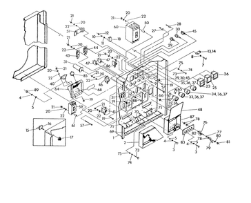Control Panel (Front) Diagram and Parts List for 9607-0  Generac Generator