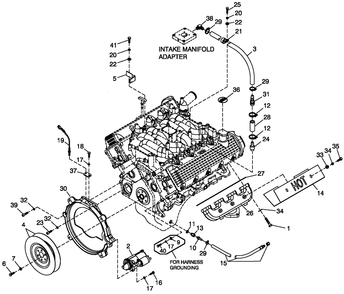 Engine Common Parts R/H Side 4.6l G3 Diagram and Parts List for BT08046ANSN (4306V20488)(2006) Generac Generator