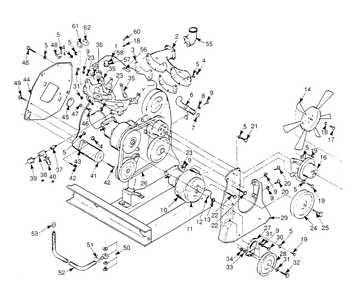 Engine Common Parts Diagram and Parts List for 9112-0  Generac Generator