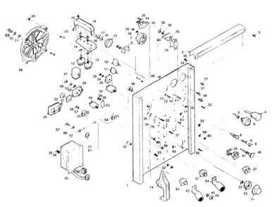 Control Panel Diagram and Parts List for 1008-C  Generac Welder