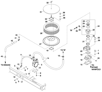 Fuel System Diagram and Parts List for 0051000 (0505V01164)(2005) Generac Generator