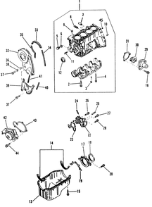 Cylinder Block And Oil Pan Diagram and Parts List for 9254-1  Generac Generator