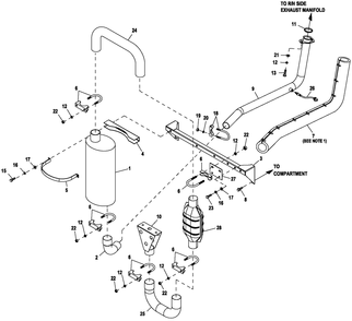 Ev Exh 2.4l 45kw G2 Emissions Diagram and Parts List for ET04524ANSC (7360890 - 9046858)(2014) Generac Generator