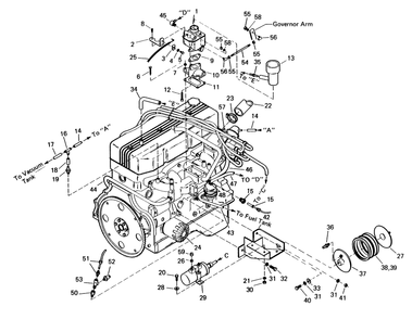 Engine Parts 53823 Diagram and Parts List for 6962-4  Generac Welder