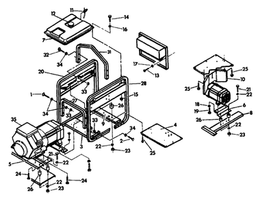 Cradle Diagram and Parts List for C8000 (9386-1)(9386-1) Generac Generator
