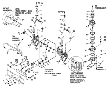 Fuel Natural Gas G3 130/150kw Emissions Diagram and Parts List for QT15068AVNYA (5825782)(2010) Generac Generator