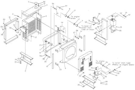Radiator Diagram and Parts List for 0008700 (3043560)(2014) Generac Generator