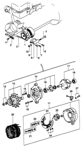 Dc Alternator Assembly Diagram and Parts List for 6962-4  Generac Welder