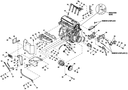 Engine Common Parts 2.4l G2 Turbo 60k Diagram and Parts List for ET06024AVSX (7065982 - 9239135)(2014) Generac Generator