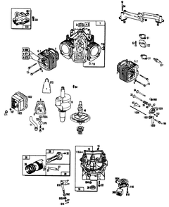 Engine (Part 1) Diagram and Parts List for 8933-0  Generac Generator