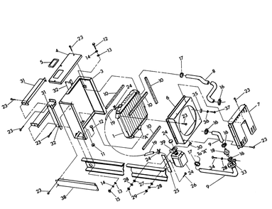 Radiator Diagram and Parts List for 9348-0  Generac Generator