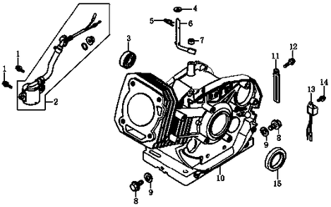 Crankcase 2 Diagram and Parts List for 0064260 (7654562A - 7654563A)(2012) Generac Generator