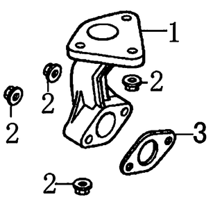 Exhaust Manifold Diagram and Parts List for 0069310 (9999124 - 10041326)(2015) Generac Generator