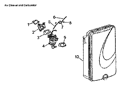 Air cleaner & carburetor Diagram and Parts List for GP6500E-5941-3  Generac Generator