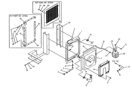 Radiator Diagram and Parts List for 4080-0  Generac Generator