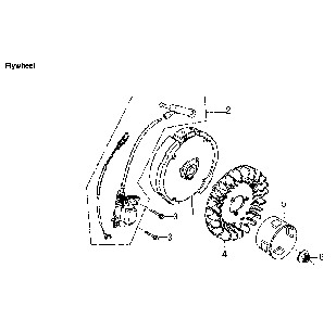 Flywheel Diagram and Parts List for 006436-0  Generac Pressure Washer