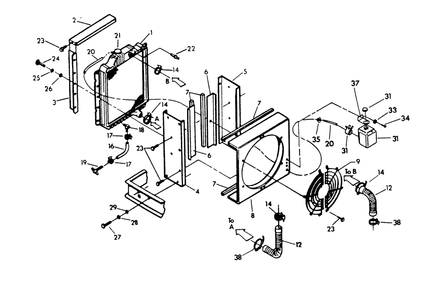 Radiator Diagram and Parts List for 9301-2  Generac Generator
