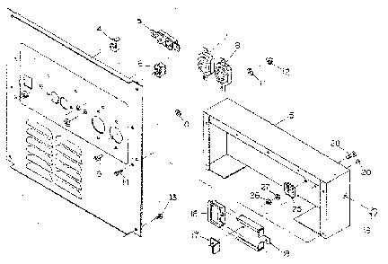 Exploded view of receptacle panel Diagram and Parts List for 8877-0  Generac Generator