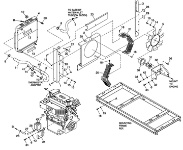Ev Cooling System 1.6l Diagram and Parts List for 0053240 (4413076 - 4524169)(2006) Generac Generator