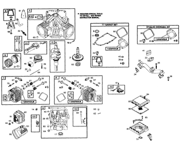 Engine Diagram and Parts List for 0905-1  Generac Generator