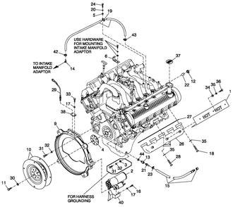 Engine Common Parts R/H Side Diagram and Parts List for CT07068ANAN (0307V21736 - 1707V23207)(2007) Generac Generator