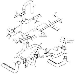 Muffler Diagram and Parts List for 0049911 (4102877 - 4227451)(2005) Generac Generator