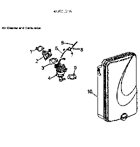 Air Cleaner Diagram and Parts List for GP7500E-5943-5  Generac Generator