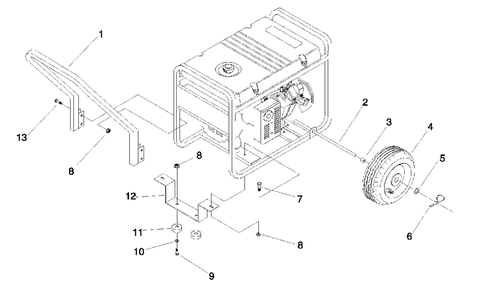 Deluxe Wheel Kit Diagram and Parts List for 93583 (1002-0)(1002-0) Generac Generator