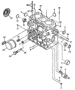 Cylinder Block Diagram and Parts List for 9055-0  Generac Generator