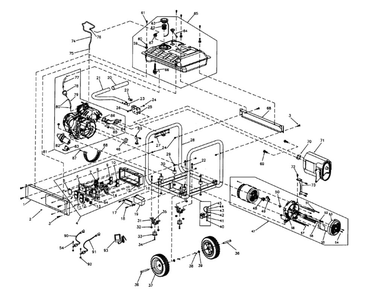 Frame Assembly Diagram and Parts List for 005941-3  Generac Generator