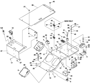 Control Panel 1 Diagram and Parts List for 0052500 (4699893 - 5773346)(2010) Generac Generator