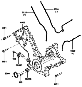 Gas Engine Timing Cover Diagram and Parts List for ET07068ANAN (5713896 - 5713897)(2009) Generac Generator