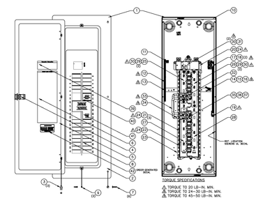 Av Genready Multi-Bkr Pb Nema1 Diagram and Parts List for 0054482 (6633908 - 9795453)(2015) Generac Generator