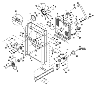 Coolsys/Fan Drive 5.4l And 4.6l Cp Diagram and Parts List for CT08046ANSN (3507V24654)(2007) Generac Generator