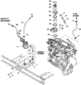 Fuel System 2.4l 45kw Diagram and Parts List for ET04524ANSX (5958125 - 6811044)(2011) Generac Generator