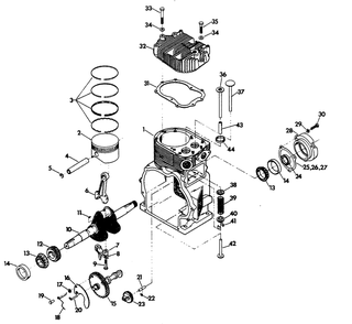 Engine Diagram and Parts List for 6120-1  Generac Generator