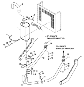 Muffler Exhaust 3.0l Cpl 30kw C2 Diagram and Parts List for 0052190 (4340373 - 4340512)(2006) Generac Generator