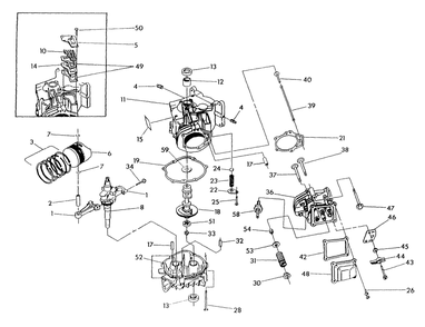 Part Location Diagram of 21706B Generac Cylinder Head