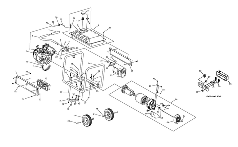 Part Location Diagram of 0H9775A Generac Assy rcp pnl 25a hr mtr ps csa