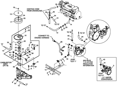 Fuel System Ng/Lpv 1.6l C1 Cpl Diagram and Parts List for ST02516ANAN (4661570 - 4734567)(2007) Generac Generator